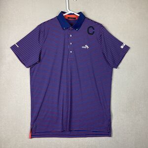 Greyson Polo‎ Shirt Mens Large Blue Orange Striped Golf Rugby Preppy Adult